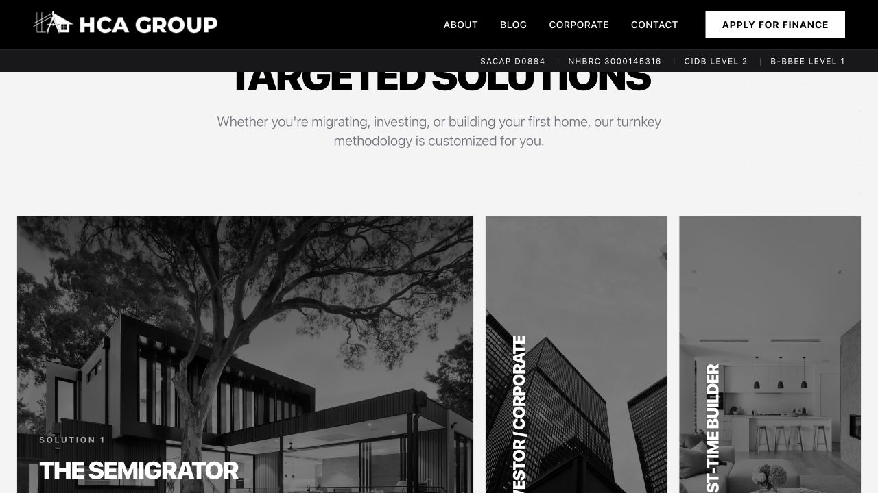 HCA Group targeted property solutions for semigrators, investors and first-time builders